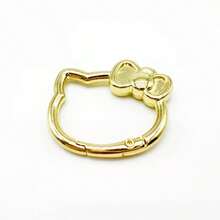 1pc Cute Multi-Color Bow Tie Kitten Spring Clasp Irregular Decor DIY Accessory, Connector Ring, Keychain, Phone Charm - Cat Keychain - View 8