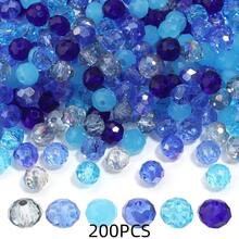 100-200 hạt pha lê thủy tinh xanh trong suốt các loại, kích thước 4/6/8mm, thời trang, dễ thương, nhiều màu sắc, dùng làm đồ trang sức, vòng tay tình bạn, vòng cổ, đồ thủ công, mặt dây chuyền, đồ trang trí - màu xanh - Xem 10