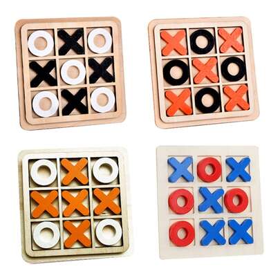 Wooden Tic Tac Toe Game Toy, Logic Thinking Training, Three-In-A-Row Entertainment Game - Holiday Gift - Birthday Gift