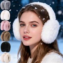 Women's Winter Warm Ear Muffs, Cute Student Ear Warmers, Fluffy Ear Covers, Foldable Ear Plugs, Plush Ear Muffs, Fashionable Winter Ear Warmers For Women Vacation Outfits - Multicolor - View 3