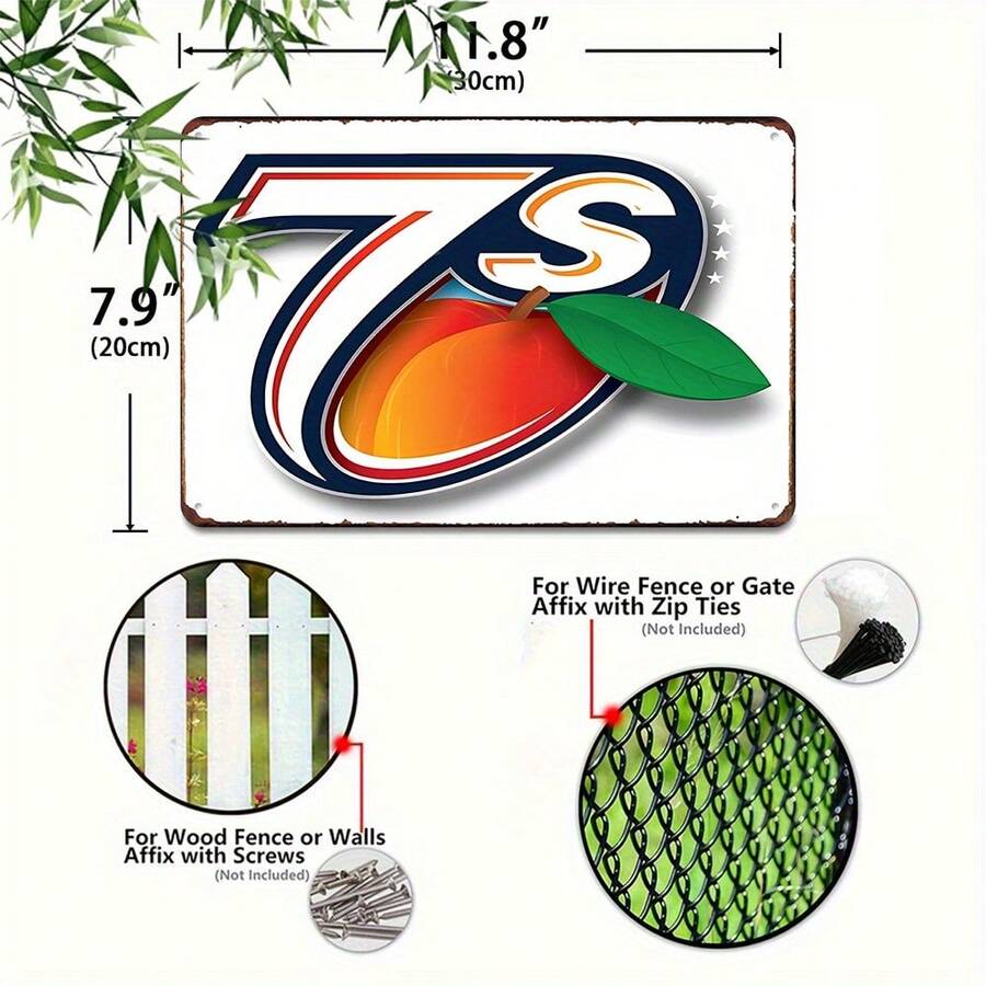 [2D Flat] 1pc 7S Peach Flavor E-Liquid - Premium Vape Juice For Mod Tanks & Vaping Devices, 2, 03oz, 5mg, Vintage Peach Design With Green Leaf, Ideal For Man Cave, Bar, Cafe, Garden, Farmhouse Decor, Vape Juice, Garden Decor, Retro Aesthetic, Artistic Design, Perfect For Room Decor - 混合 - 查看 1