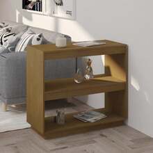 Bibliothèque vidaXL en pin massif couleur miel, 80 x 35 x 71 cm - Tabac - Voir 3