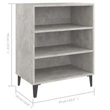 Aparador vidaXL color hormigón gris, 57x35x70 cm, fabricado en madera. - Gris - Ver 6