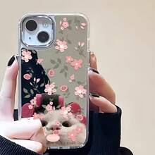 Funda para teléfono con bonito estampado floral rosa, compatible con iPhone 16, 15, 14 Pro Max, 13, 12, 11, XR y XS Plus. Fabricada en silicona TPU, ofrece protección contra golpes y caídas, además de una excelente sensación al tacto. Es el regalo ideal para familiares, amigos y seres queridos. - Plateado - Ver 1