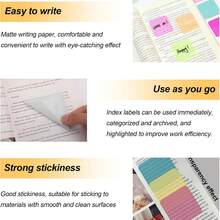 160pcs Square Waterproof Transparent Stickers,Semi-Transparent Page Marker & Sticky NotesFor Office & School Supplies Back To School - 彩色 - 查看 4