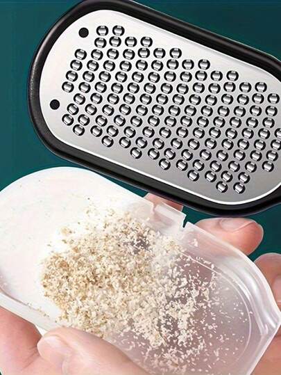 1 pieza Lima de pies profesional de acero inoxidable con diseño a prueba de salpicaduras, mango ergonómico y superficie exfoliante gruesa/fina con escarcha - Estructura de plástico duradero, adecuada para terapia de pies en el spa del hogar y cuidado de uñas - Regalo perfecto para graduación, Acción de Gracias, Navidad