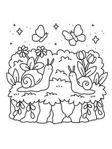 1本迷你花园温馨涂色书【可爱】儿童涂鸦绘画书，包含可爱动物图案，蒙特梭利绘画玩具，创意礼物。线条易涂色，植物图案。 - 彩色 - 查看 6