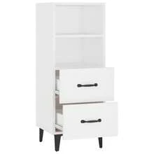 Buffet vidaXL Blanc 34,5 x 34 x 90 cm Matériau à base de bois - Blanc - Voir 7