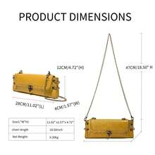 Fashionable Versatile Shoulder Bag, Crossbody Bag, Clutch, Bull Bag, Yellow - Yellow - View 3