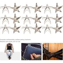 200 piezas remaches de estrella, tachuelas metalicas, cuentas de garra, uñas de cinco puntas, remaches punk para manualidades, decoración, bisuteria, bolsas, artesanías, Plat - plata - Ver 6