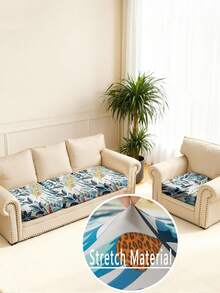 1 Pc Sofa Slipcover Stretch Material Sofa Seater Cushion Cover Solid Color Sofa Cover - Multicolor - View 2