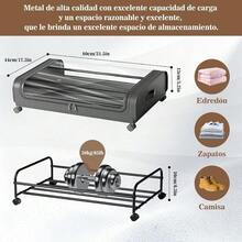 TLL  2PCS Zapatera Bajo Cama Cajas de Almacenamiento Debajo de La Cama con Ruedas y Tapa Transparente Organizador de Almacenamiento de Gran Capacidad para Edredones Ropa Juguete Zapatos Gris9917 - Gris - Ver 2