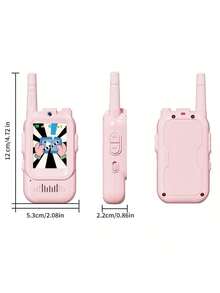 两部带视频功能的对讲机，配备650mAh可充电电池、高清摄像头和变声器，是男孩女孩户外游戏、露营、旅行和徒步的理想礼物。