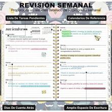 YQQ Agenda 2026 en Español planificador 2026 semanal y mensual planificador diario con pestañas Planificador de tapa dura Tamaño A5 para Escuela Oficina y Hogar Rosa1212 - Rosa - Ver 3