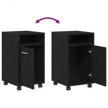 Combinazione trolley vidaXL, effetto rovere nero, 33 x 38 x 60 cm - nero - Visualizzare 8