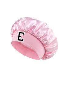 1 Pc A-Z Letter Hats Kids' Bonnet Hat Set Elastic & Printed & Comfortable Headwear Sleeping Cap - Pink - View 8