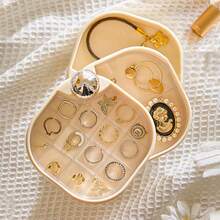 3-Tier Rotating Jewelry Organizer: Space-Saving Organizer For Earrings, Rings, And Necklaces. - Apricot - View 5