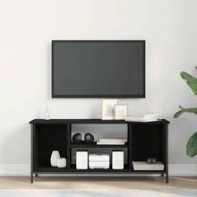 Móvel para TV vidaXL, com aparência de carvalho preto, 102 x 35 x 45 cm, madeira engenheirada. - Preto - Ver 4