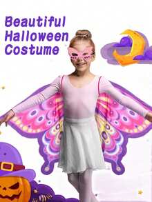 1pc Butterfly Cape, Angel Butterfly Wings, Party Costume, Children's Stage Performance, Gift For Kids And Teens, Festival Clothing Prop - Multicolor - View 3