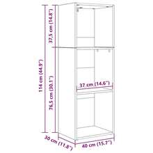 Bibliothèque vidaXL aspect chêne noir 40 x 30 x 114 cm Matériau à base de bois - Noir - Voir 10