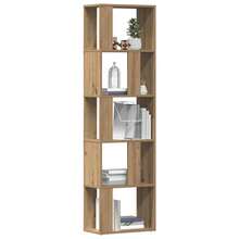Librería vidaXL Roble artesanal 45x24x159 cm, madera compuesta - Marrón - Ver 1