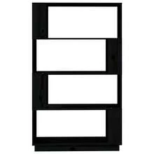 Estante/Divisória de Ambientes vidaXL Preta 80x25x132 cm em Madeira Maciça de Pinheiro - Preto - Ver 5