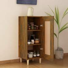 Credenza vidaXL in rovere affumicato 34,5x34x90 cm Materiale a base di legno - Castano - Visualizzare 2