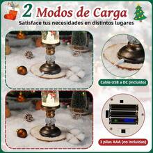 MX   26CM Luces Decorativas navideñas Estilo Vela Luces navideñas sin Llama alimentadas por  o Pilas Escena con Muñeco de Nieve - MuecodenieveBlanco - Ver 5