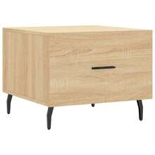 Table basse vidaXL en chêne Sonoma 50x50x40 cm, bois composite - Tabac - Voir 3