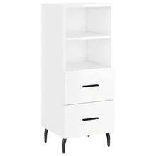Aparador vidaXL blanco brillante 34,5x34x90 cm Material a base de madera - Blanco - Ver 3