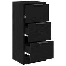 Buffet vidaXL aspect chêne noir 30 x 30 x 70 cm, matériau à base de bois - Noir - Voir 5