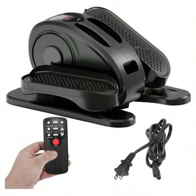 Entrenador de Máquina Elíptica Eléctrica,Mini Ejercitador de Pedal Interior,Máquina de Ejercicio Portátil de Piernas de Elipse con Control Remoto,para del Escritorio en el Hogar y la Oficina
