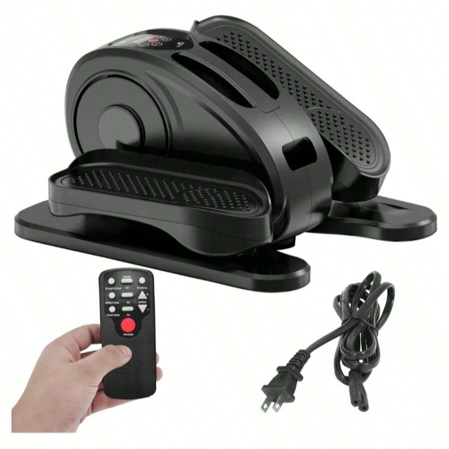 Entrenador de Máquina Elíptica Eléctrica,Mini Ejercitador de Pedal Interior,Máquina de Ejercicio Portátil de Piernas de Elipse con Control Remoto,para del Escritorio en el Hogar y la Oficina - Tipo de Enchufe A USA (110-127V) - Ver 1