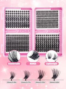 640/424 Pcs 30D+40D+50D DIY Mink Lashes - Premium D Curl Natural Thick Individual Eyelashes For Lash Extension - Reusable, Lightweight And Easy To Apply - Multicolor - View 4