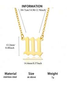 1pc 777 Angel Number Necklace, Women Stainless Steel Simple Chain Pendant Necklace, Christmas Gift - Number - View 28