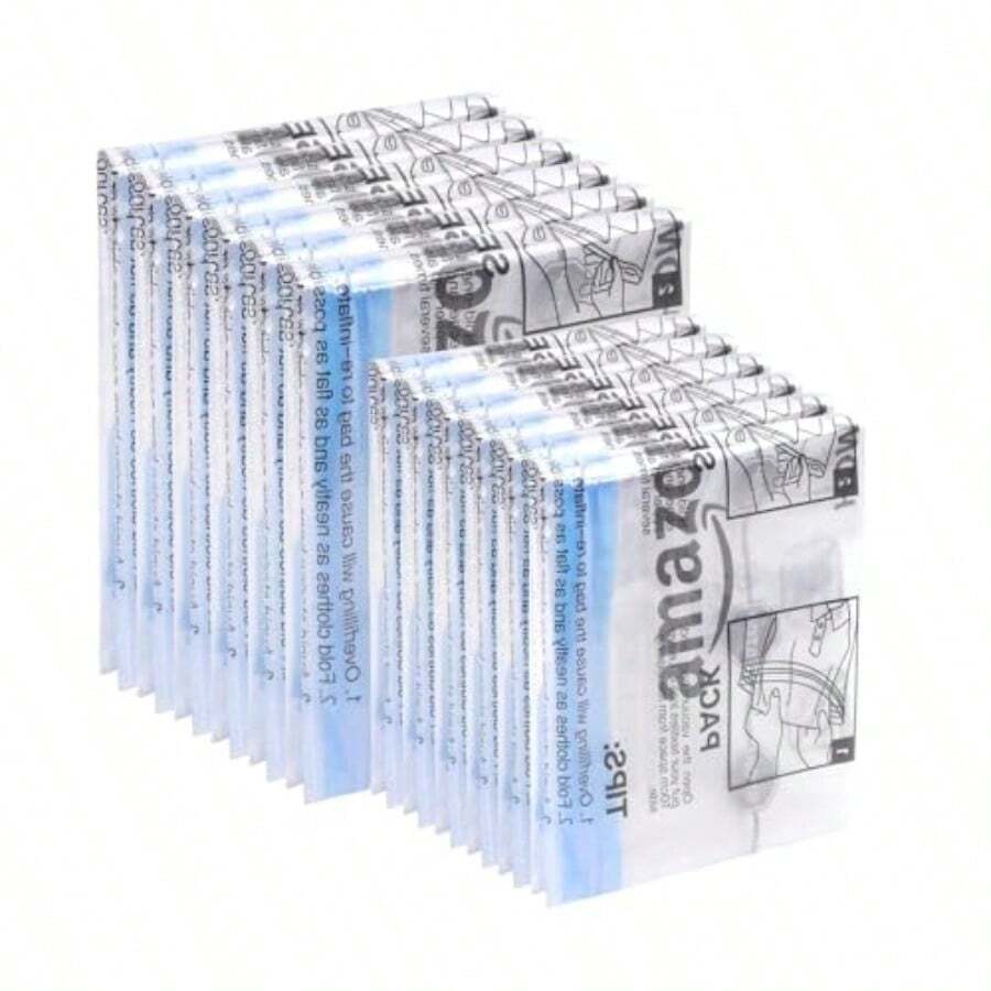 TLL Basics Bolsas de almacenamiento con cremallera enrollables para viaje 12 unidades 6 pequeñas y 6 medianas múltiples transparentes9917 - Transparente - Ver 1