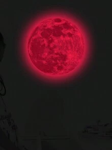 1PC 5-40Cm Luminous Moon Modern Minimalist Green Blue Pink Luminous Moon Wall Sticker Wall PVC Decorative Sticker Suitable For Bedrooms Living Rooms Dining Rooms Etc - Pink Light - View 5