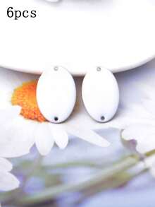 6 piezas de conectores ovalados de cobre con esmalte de doble cara, dijes geométricos de esmalte colorido para accesorios de joyería DIY - oval - Ver 14