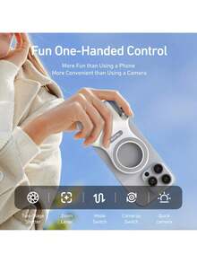 TELESIN P1-MP-10 Magnetic Shooting Aid: Ergonomically Designed For A DSLR Camera Feel, Featuring A 1/4-Inch Screw Mount And Compatible With Tripods And Selfie Sticks. A Professional Shooting Aid. - Silver - View 3