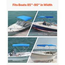 Boat Shades - 3 Bogen 85-90*46 Zoll Blau - View 6