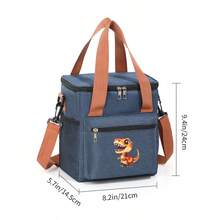 Dinosaur Print Large Capacity Multi-Layer Bag, Available In Black/Gray/Blue/Khaki Colors, With Adjustable Shoulder Straps And Reusable Lunch Box Tote Bag, Suitable For Storage, Travel, And Vacation, Suitable For Work, Picnic, Travel, Beach, Fishing, Lightweight And Convenient Design, Making It The Perfect Gift For Family And Friends During Festivals - one-size - View 13