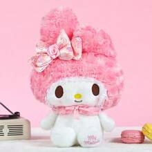 Miniso 1 búp bê nhồi bông Rose Jujube, chất liệu nhung xoăn màu hồng, viền ren, nơ hoa hồng 3D, tư thế ngồi, trang trí phòng ngủ. - Nhiều màu - Xem 2