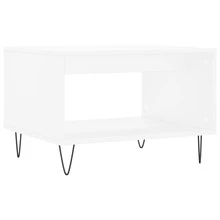 Table basse vidaXL blanche 60x50x40 cm, matériau à base de bois - Blanc - Voir 7