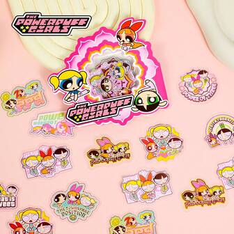 THE POWERPUFF GIRLS 20 piezas Paquete de pegatinas de Blossom, Bubbles, Buttercup, Pegatinas DIY con patrón de corazón encantador, Recompensas para el aula de vuelta a la escuela, Útiles escolares