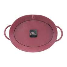 MX   Stonebriar Rustic Farmhouse Oval Metal Wall Clock with Red Rust Finish Shabby Chic and DIY Home Decor Accents for the Kitchen Living Room and Bedroom Battery Operated - óxido - Ver 4