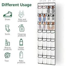 Over The Door Shoe Organiser 28 Large Mesh Pockets Hanging Shoe Rack With 4 Hooks Over Door Organiser For Shoes - White28Pockets - View 6