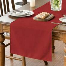 Artoid Mode Camino de mesa color marrón claro, decoración de cocina y comedor para temporada de otoño, lavable, para decoración de fiesta en el hogar, 13x72 pulgadas(13" x 48", Table Runner Rojo) - Multicolor - Ver 2