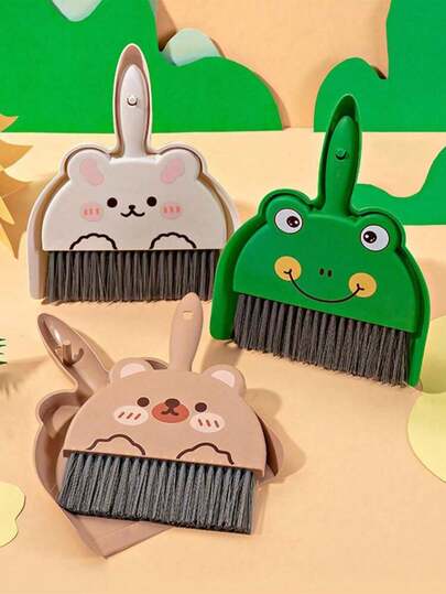 1pc Household Small Broom Cleaning Brush Dustpan Set Desktop Cleaning Brush Dust Removal Brush Cartoon Mini Desktop Cleaning Brush