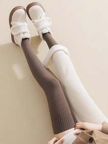 Medias térmicas gruesas Leggings Mujer Pantimedias Cálido Invierno Forro polar de terciopelo Medias térmicas Cintura alta Elástico Delgado Sexy Pantimedias translúcidas Ropa interior - Negro - Ver 8
