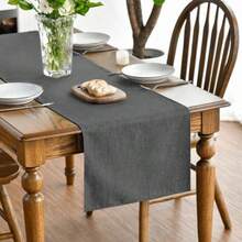 Artoid Mode Camino de mesa color marrón claro, decoración de cocina y comedor para temporada de otoño, lavable, para decoración de fiesta en el hogar, 13x72 pulgadas(13" x 72", Table Runner Gris) - Multicolor - Ver 3